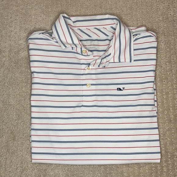 White & Blue & Red Vineyard Vines Shirt - Picture 3 of 4